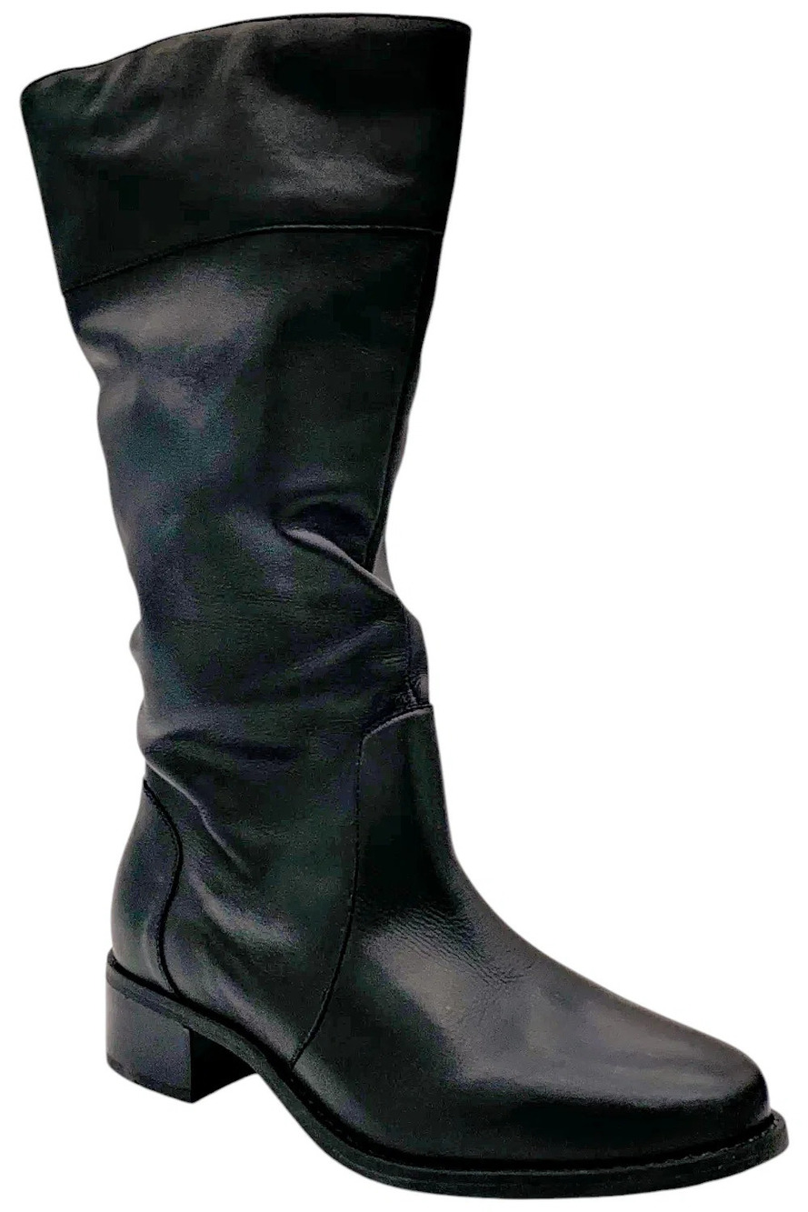 David Tate Women's Ada Leather Boot Black - Medium